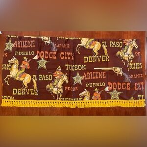 MCM Western Themed Brown and Yellow Valance Curtain